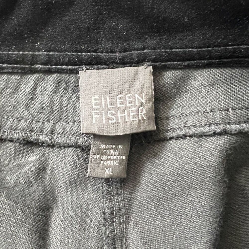 Eileen Fisher Pants Women’s Size XL‎ Black Velvet Straight Leg - Picture 4 of 6